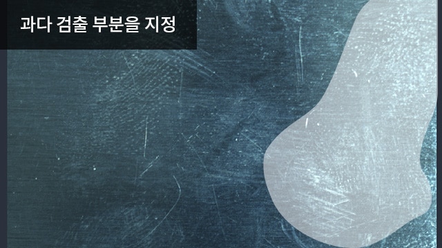 과다 검출 부분을 지정