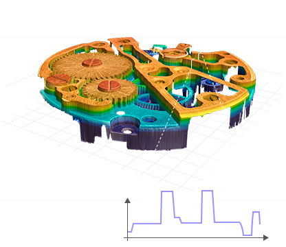 시계 무브먼트 (40 mm × 40 mm) | 요철 형상도 순식간에 스캔