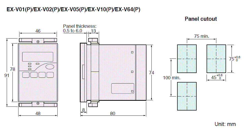 EX-V01(P)/V02(P)/V05(P)/V10(P)/V64(P)/ Dimension